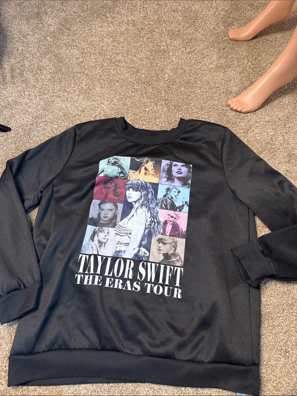 Swifty TS Black Graphic Eras Tour Sweatshirt with Color Block Portraits S XL
